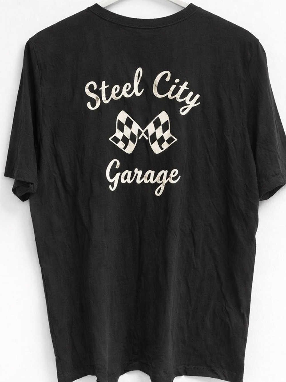 Steel City Garage Men's Black Graphic Short Sleeve Tee